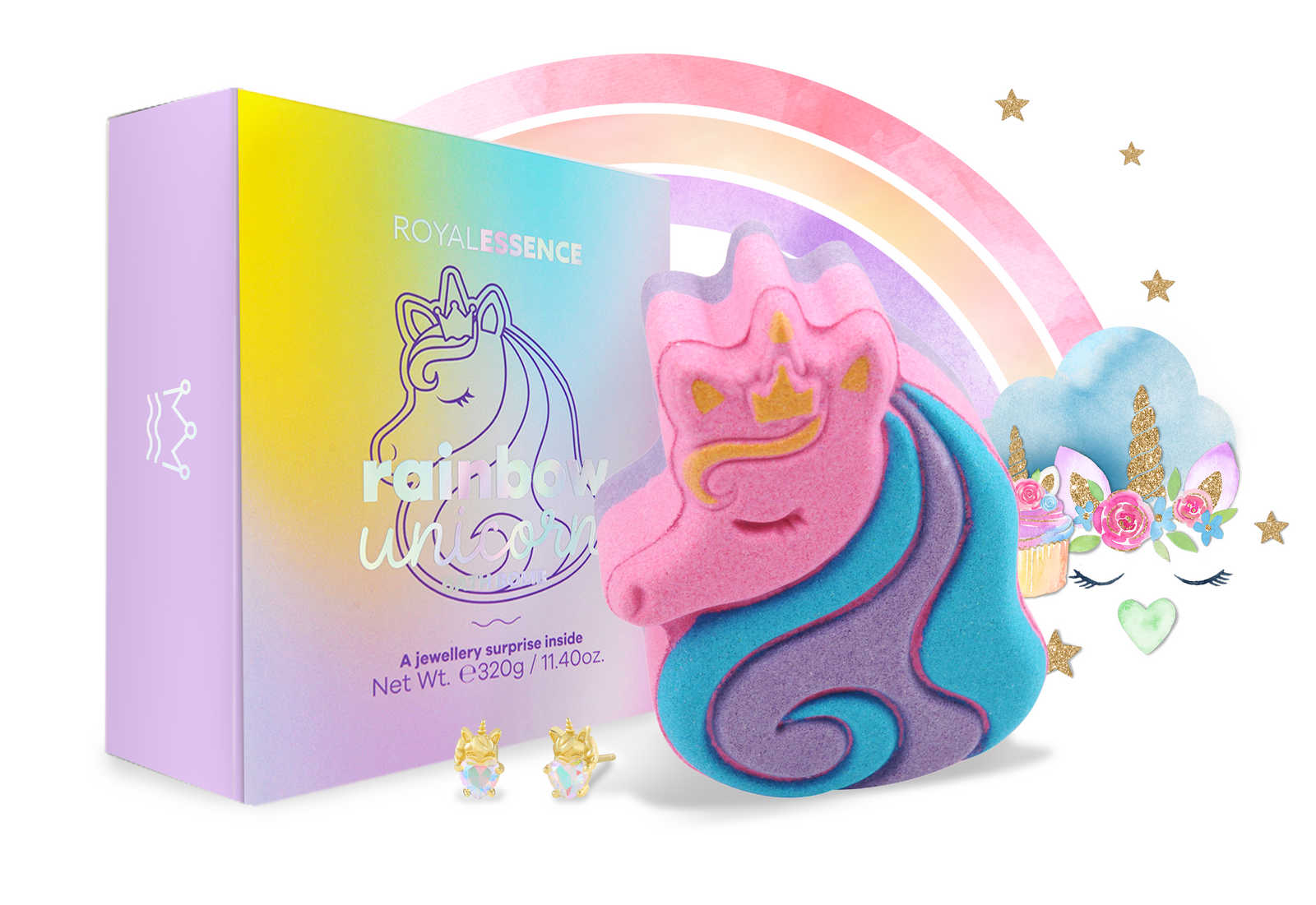 Regenbogen-Einhorn (Badebombe)
