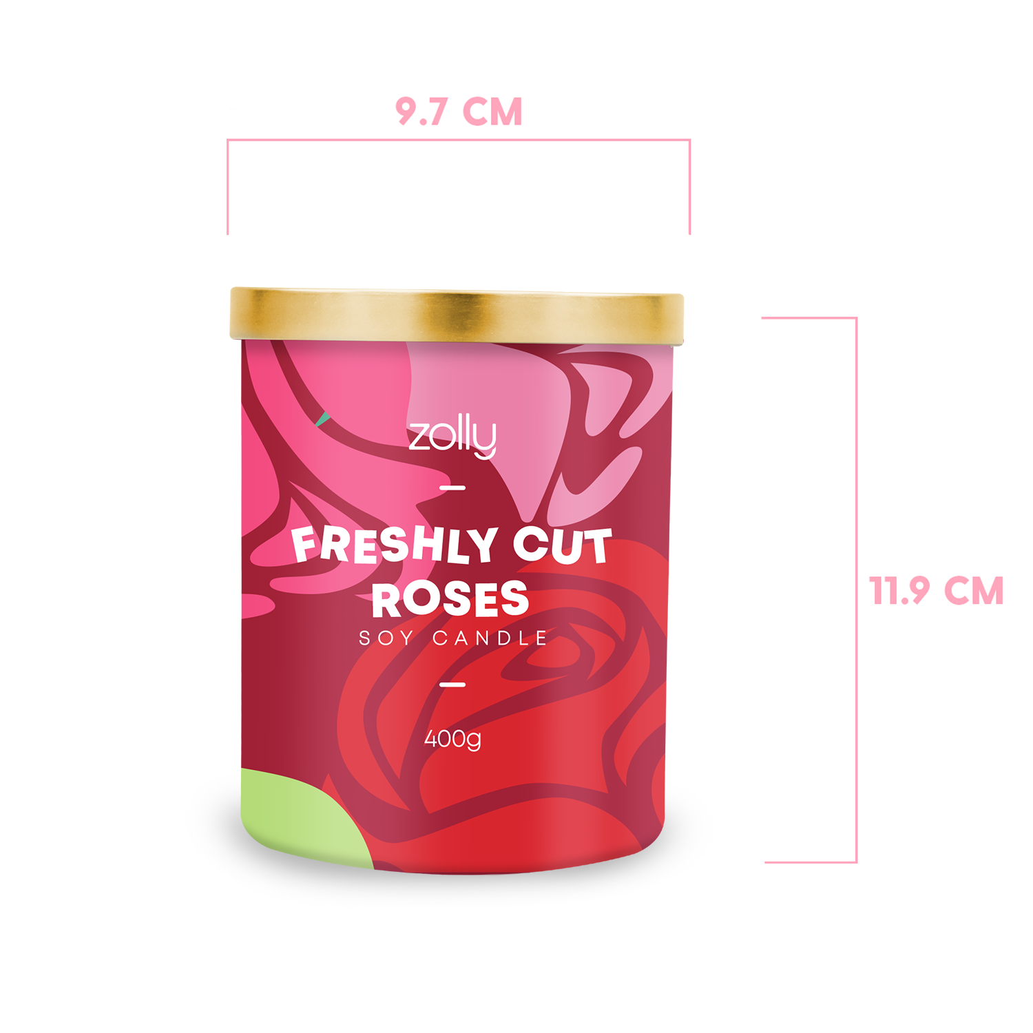 Frisch geschnittene Rosenkerze 400g