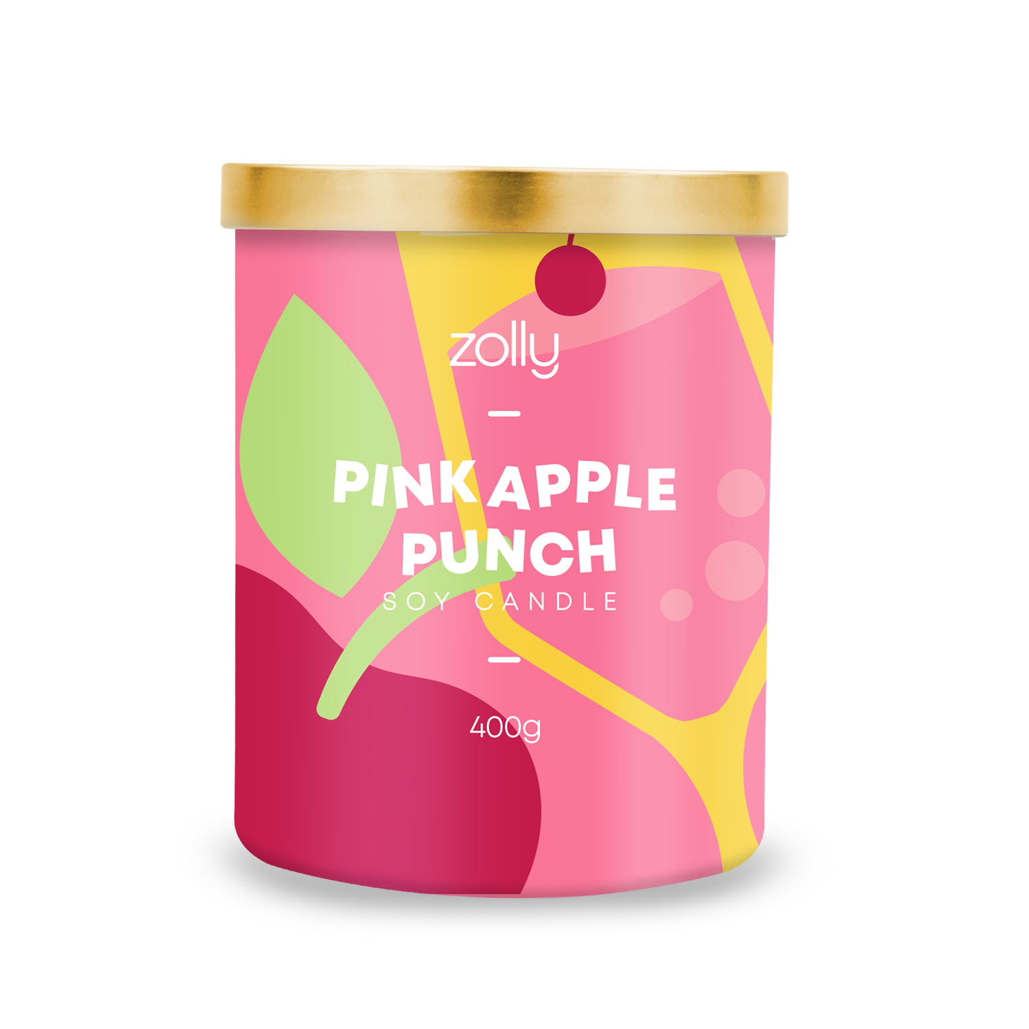 Pinker Apfel Punschkerze 400g