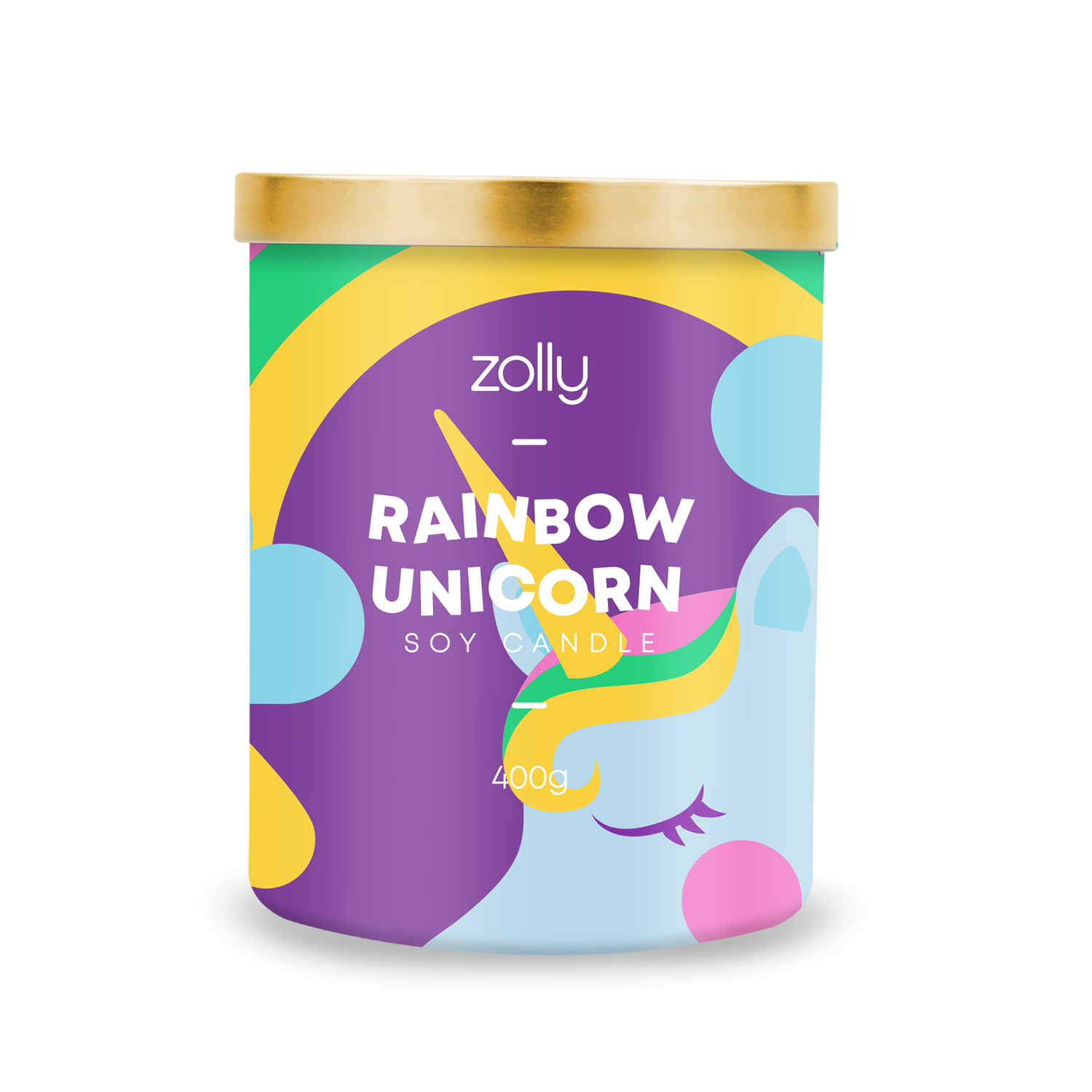 Regenbogen-Einhorn-Kerze 400g