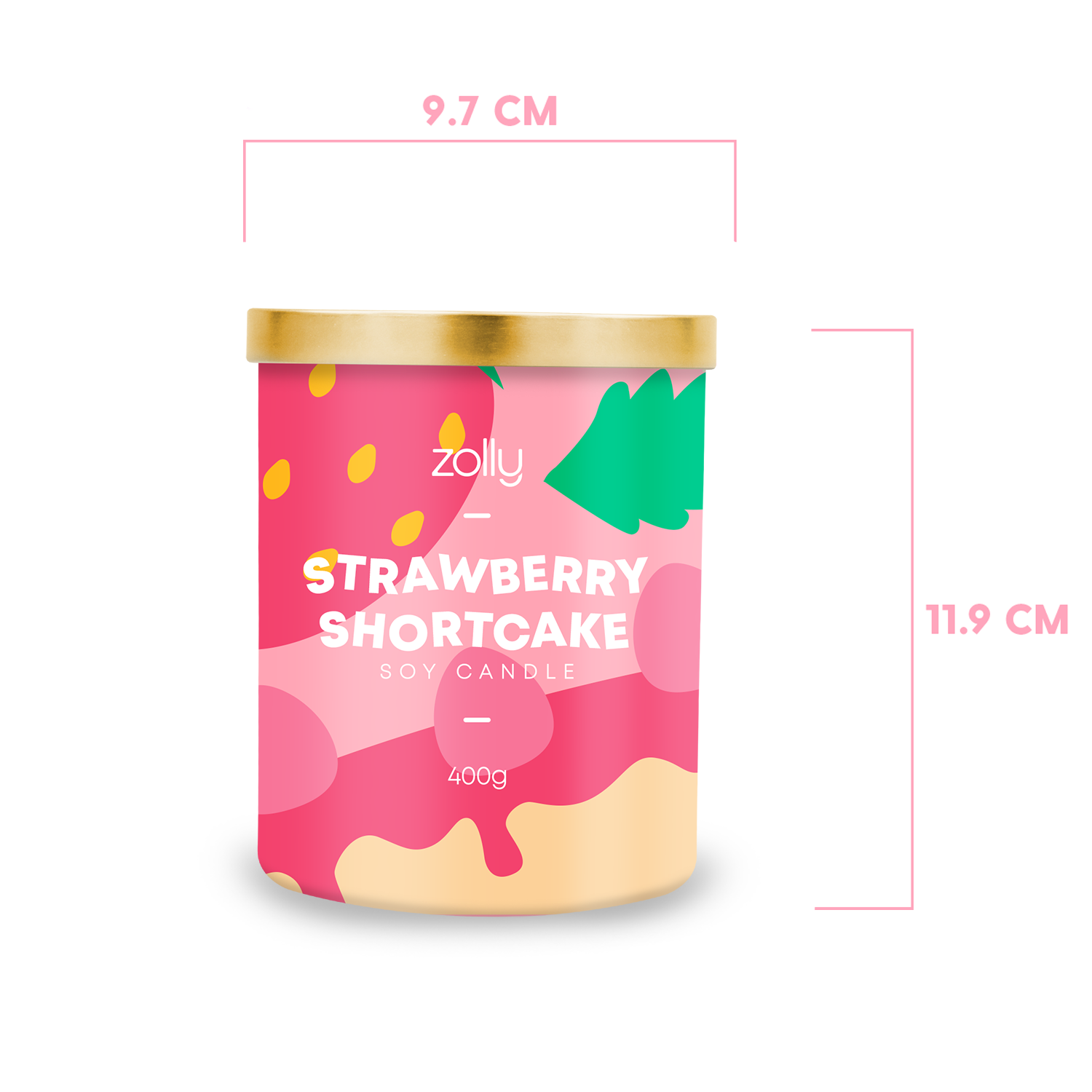 Erdbeer-Shortcake-Kerze 400g