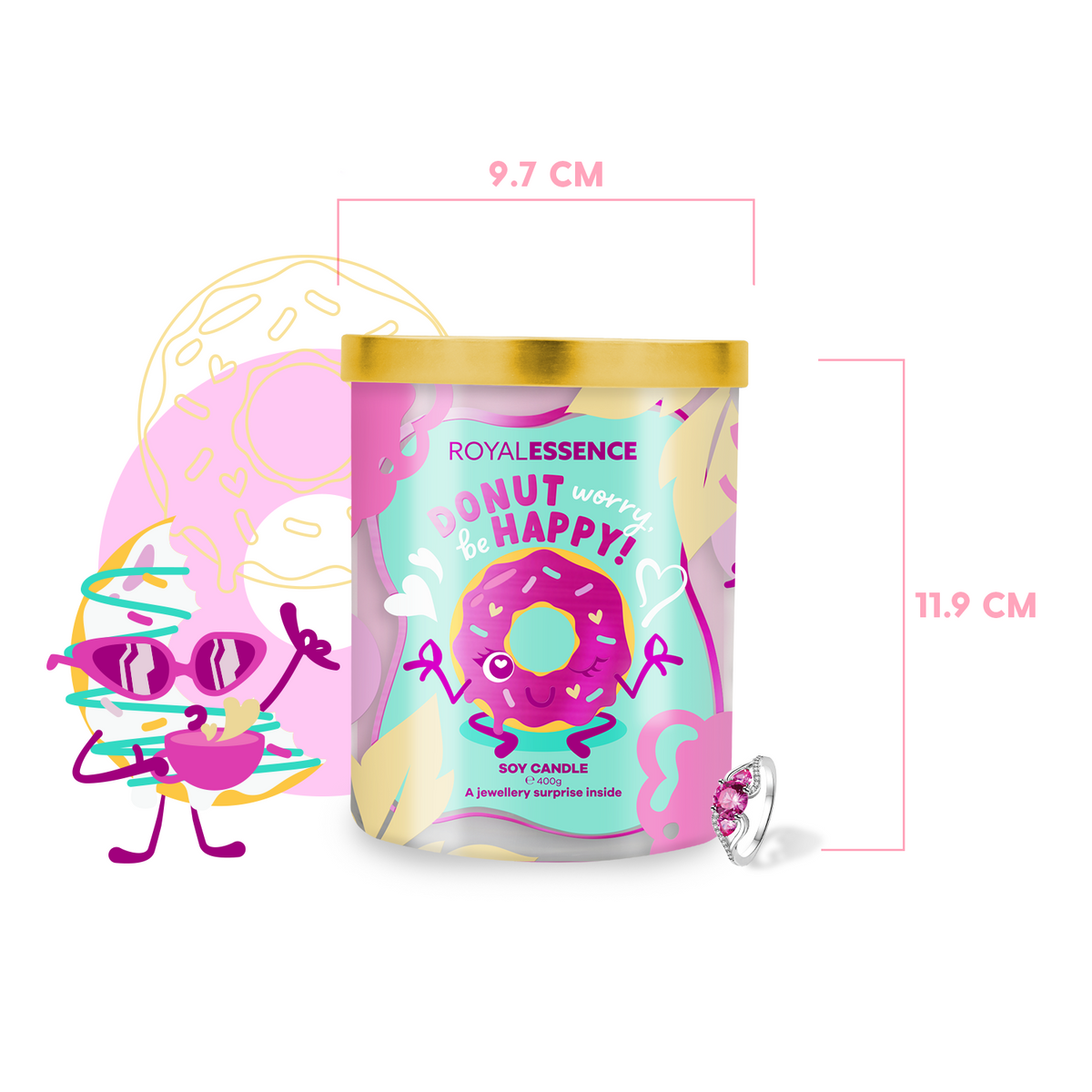 Donut-Sorge, sei glücklich (Kerze)