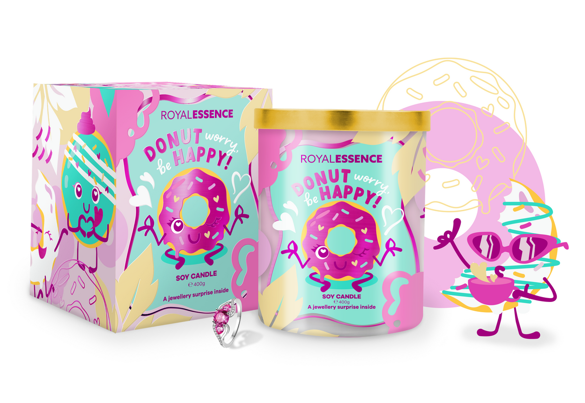 Donut-Sorge, sei glücklich (Kerze)