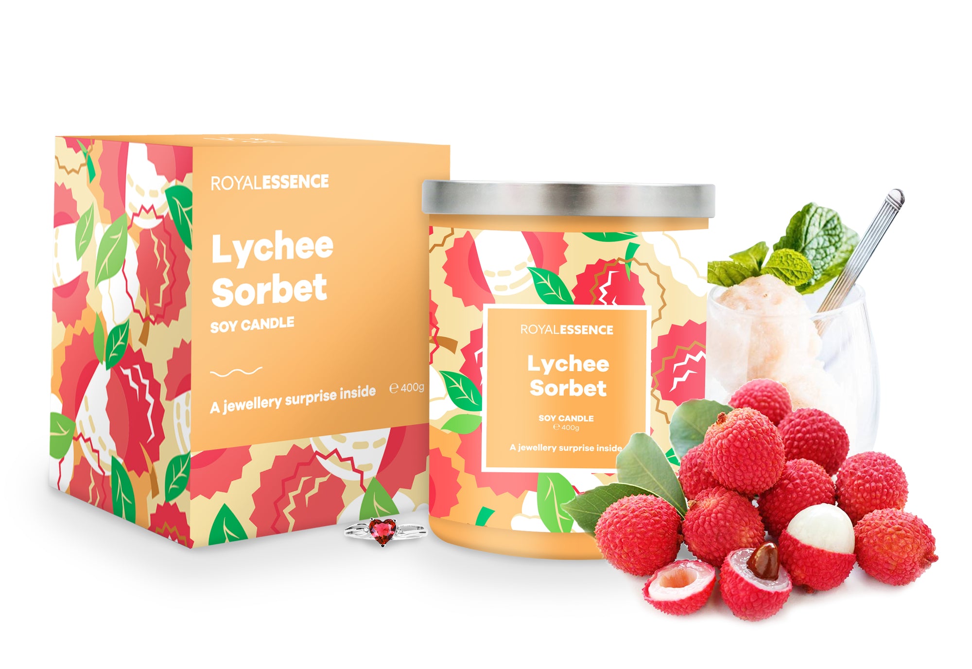 Litschi-Sorbet (Kerze)