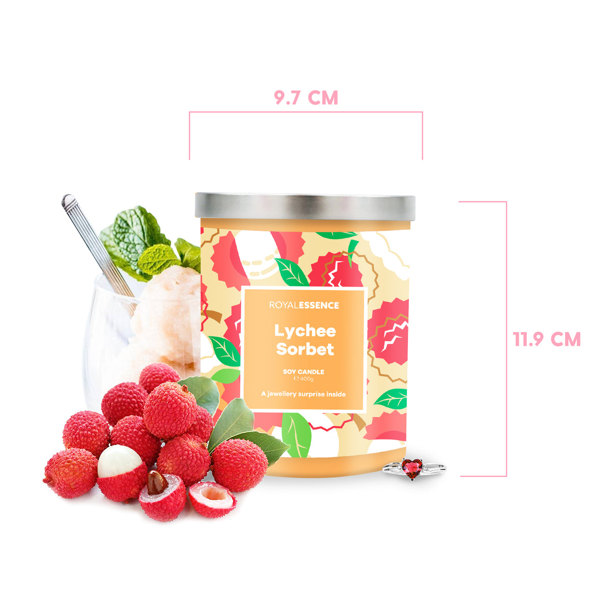 Litschi-Sorbet (Kerze)