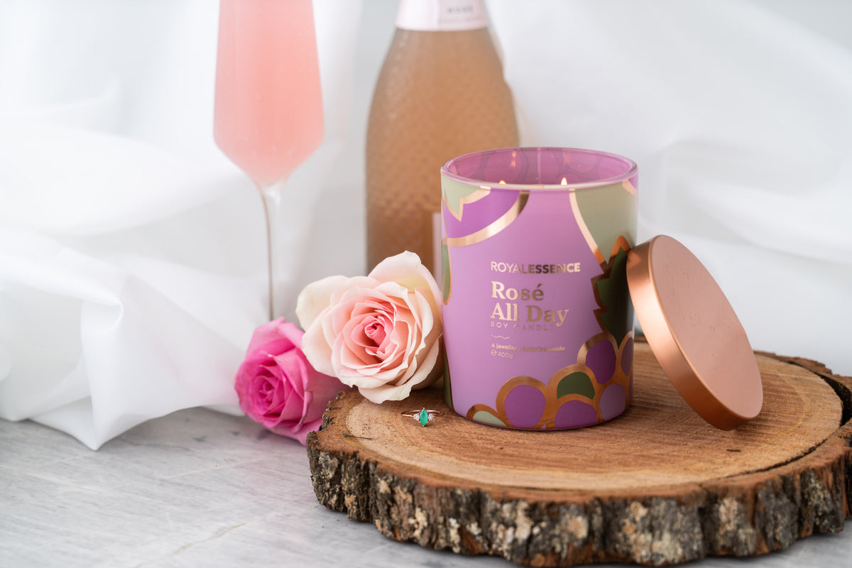 Rose den ganzen Tag (Kerze)