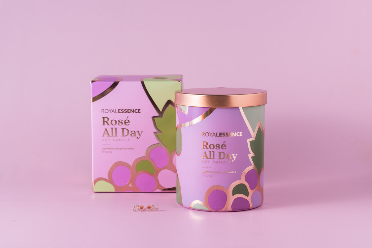 Rose den ganzen Tag (Kerze)