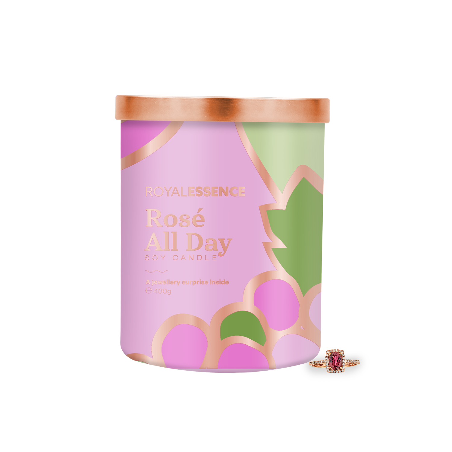 Rose den ganzen Tag (Kerze)