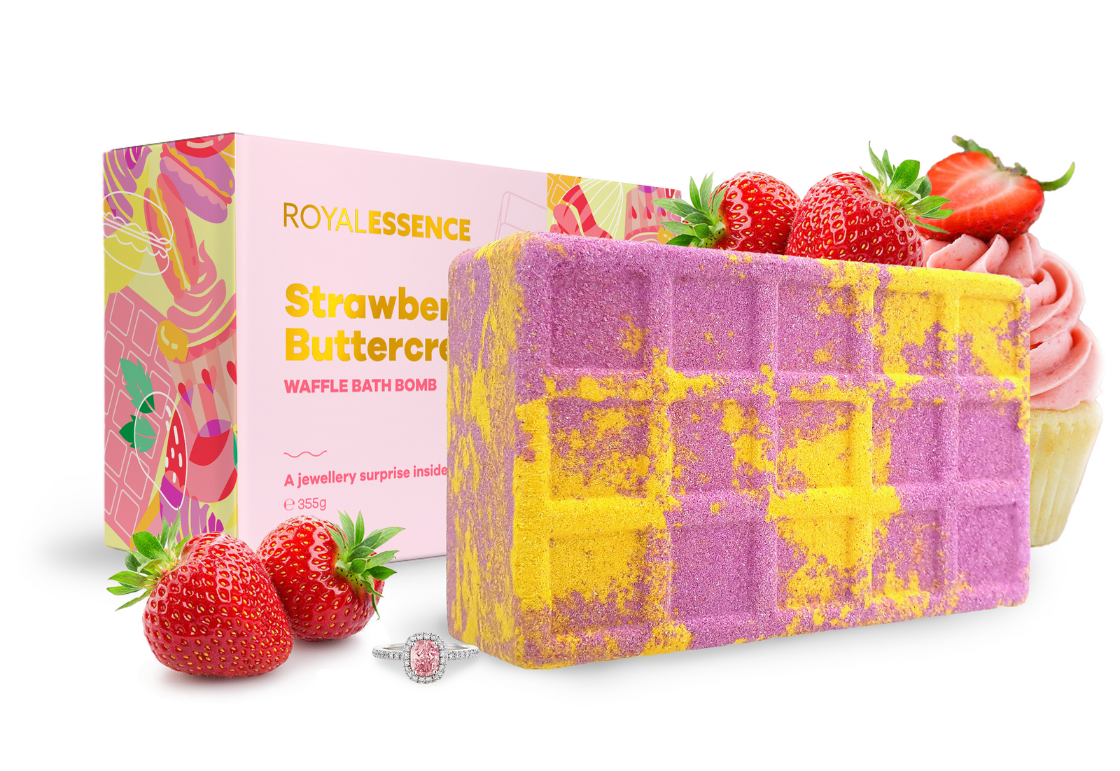 Erdbeer-Buttercreme - Waffel (Badebombe)