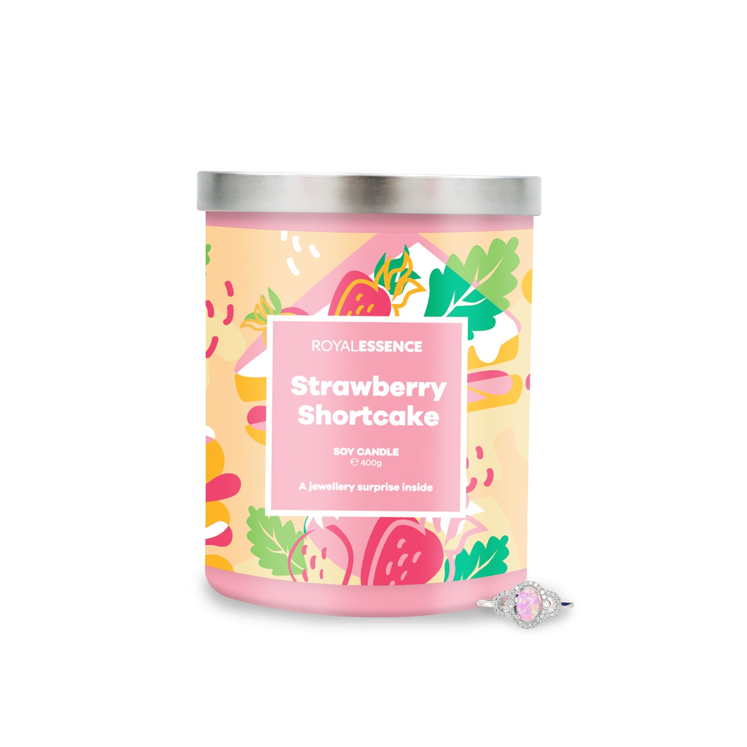 Erdbeer-Shortcake (Kerze)