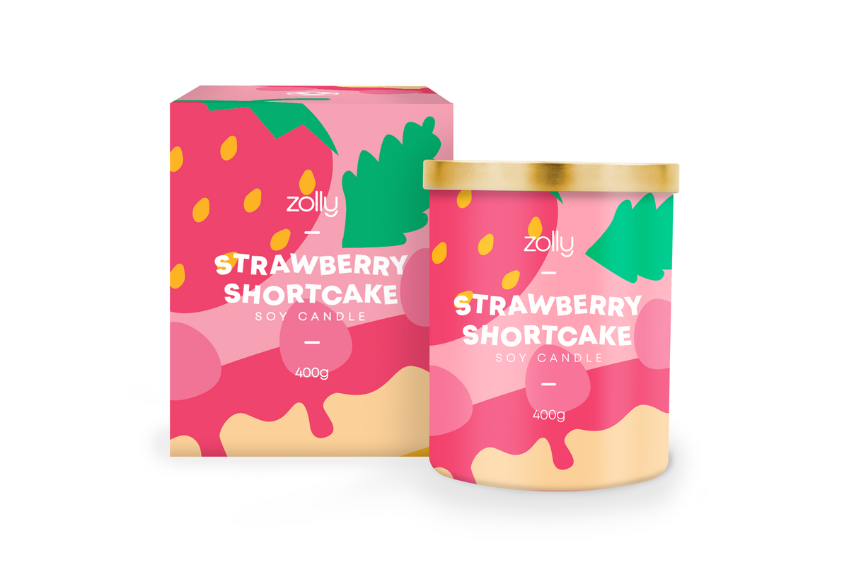Erdbeer-Shortcake-Kerze 400g