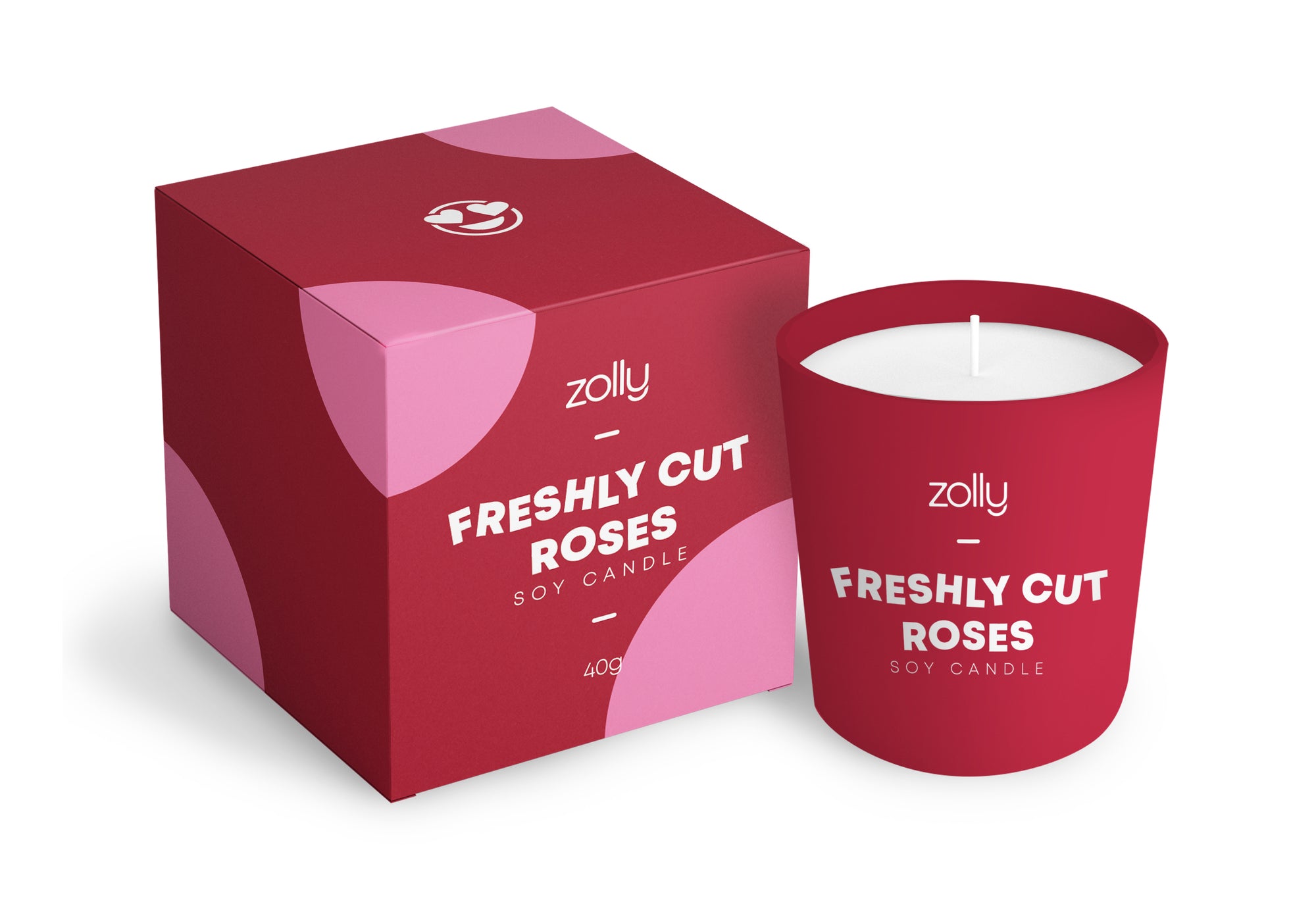 Frisch geschnittene Rosen Minikerze 40g
