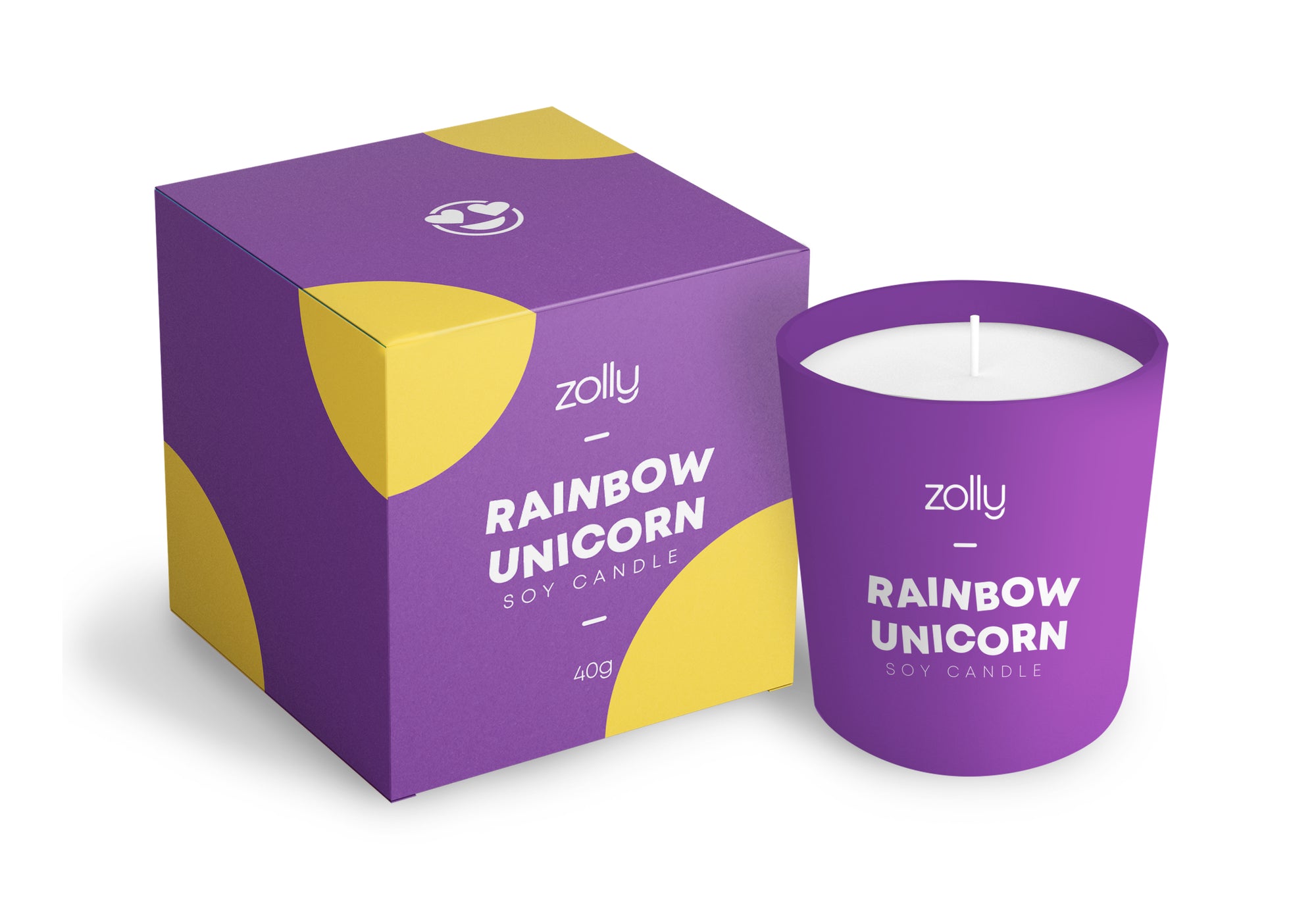 Mini-Kerze Regenbogen-Einhorn 40g